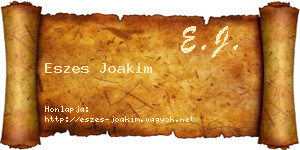 Eszes Joakim névjegykártya